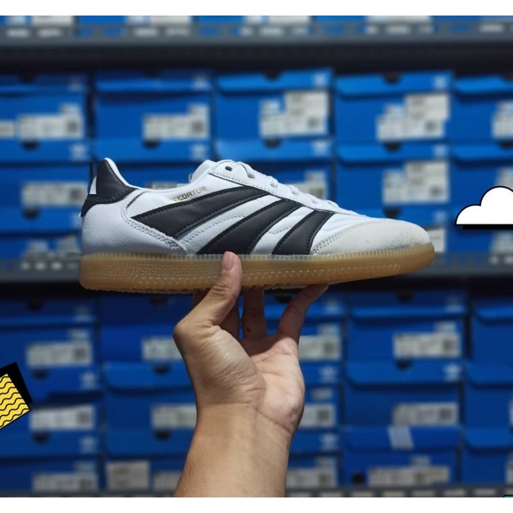 SEPATU FUTSAL ADIDAS PREDATOR FREESTYLE INDOOR LEATHER WHITE GUM ORIGINAL 100% BNIB RESMI