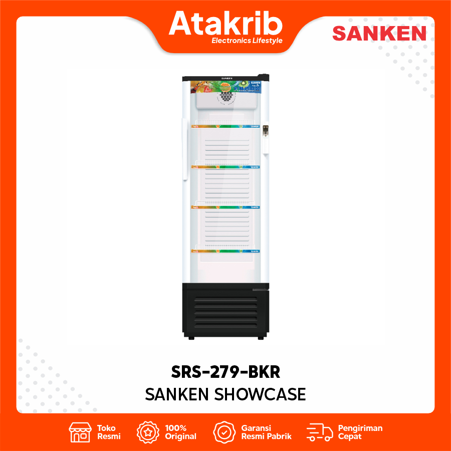 SANKEN SHOWCASE SRS-279-BKR Kapasitas 270 L