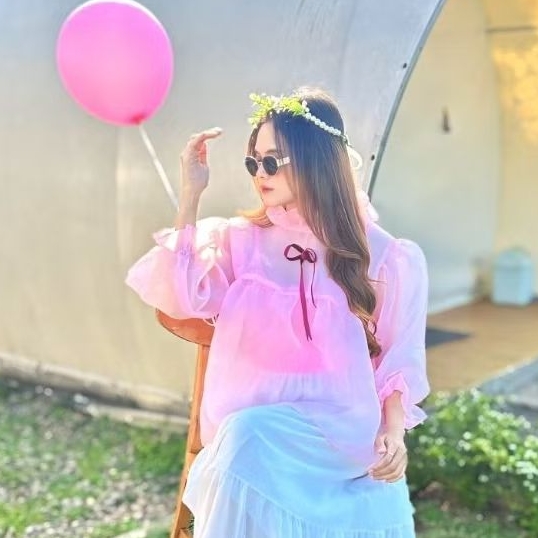 Devina Blouse Organza By Fika Outfit / Outer Blouse Organza Perempuan / Outer Kondangan / Blouse Kon