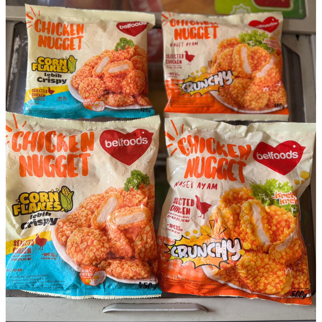 Frozen Food Belfoods Nugget Cornflakes dan Chrunchy