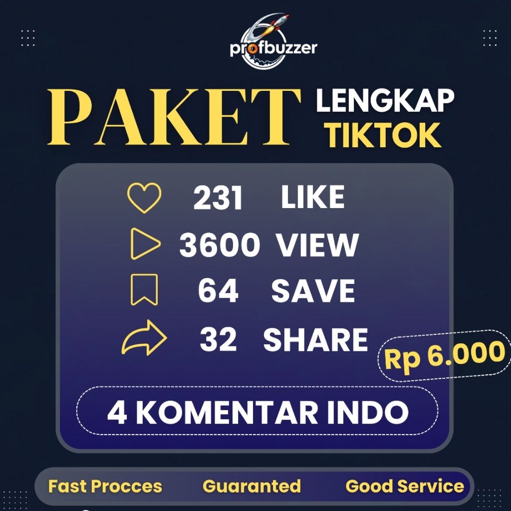 Paket Lengkap Fyp Tiktok Like View Save Share Komentar indo