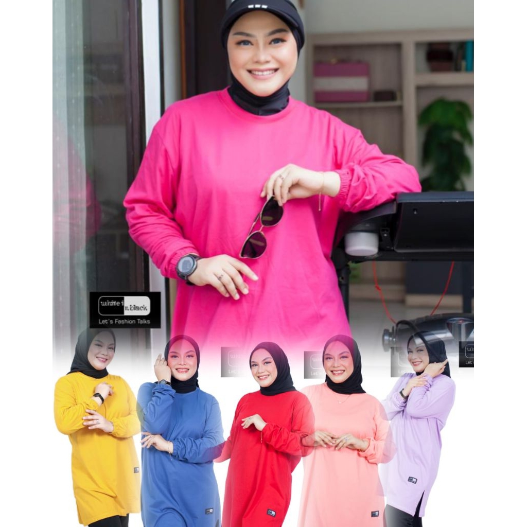 ATASAN KAOS POLOS TUNIK WANITA COTTON TEBAL LEMBUT