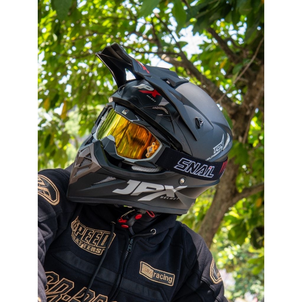 JPX HELM FOX1 SOLID MATT BLACK | HELM JPX CROSS
