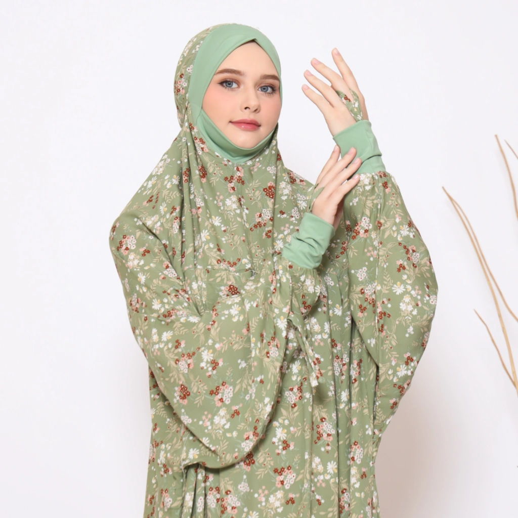 Mukena Terusan Hadramaut Malaysia Style Motif