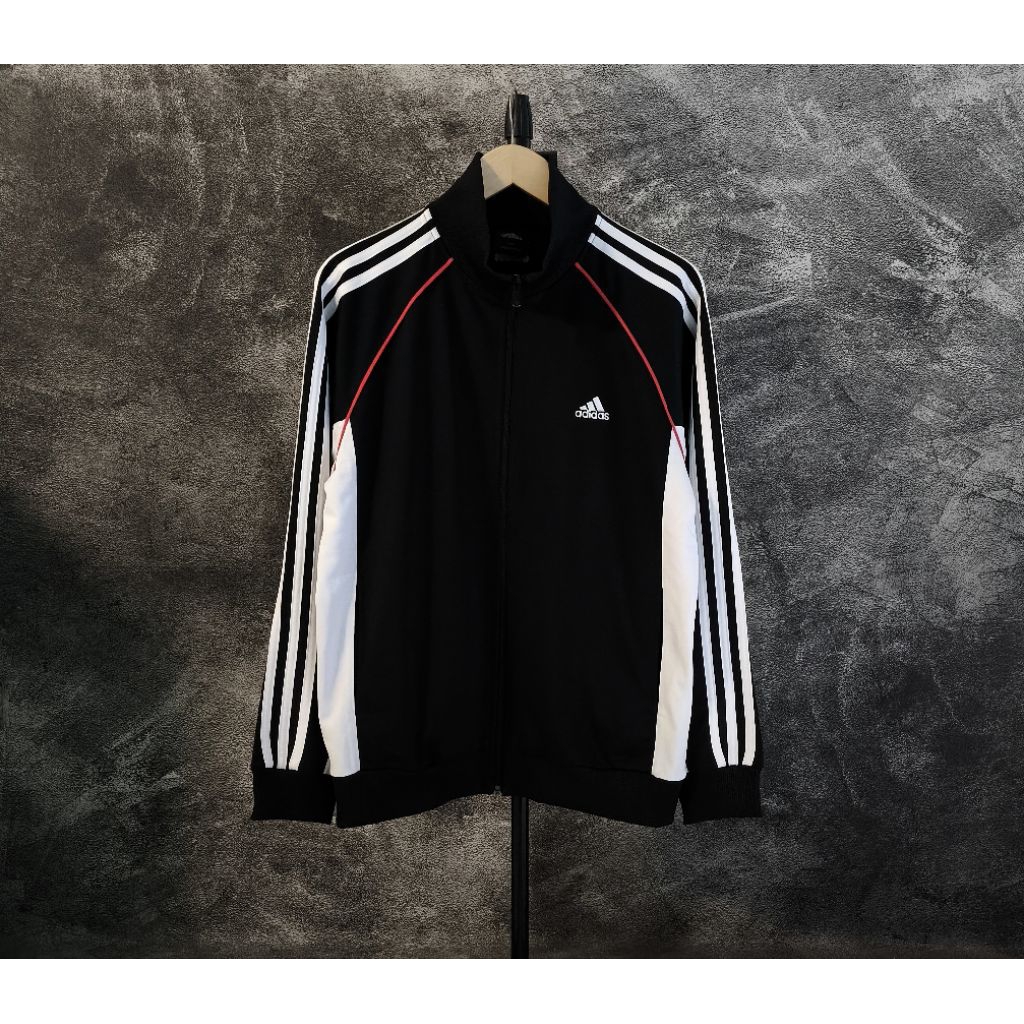 (TRACKTOP ADIDAS BALOK BLACK STRIP WHITE)