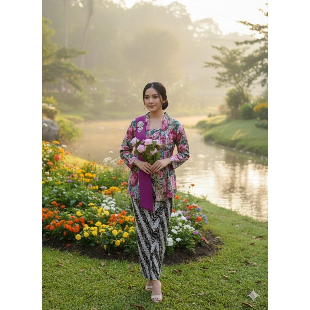 Set Kebaya+Selendang Janeta Kutubaru Modern Adat Jawa Solo Jogja Bridesmaid