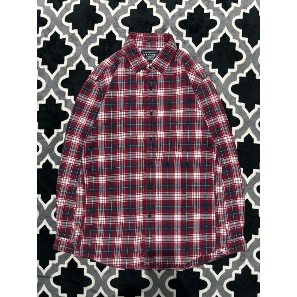 FLANNEL UNIQLO MERAH PUTIH