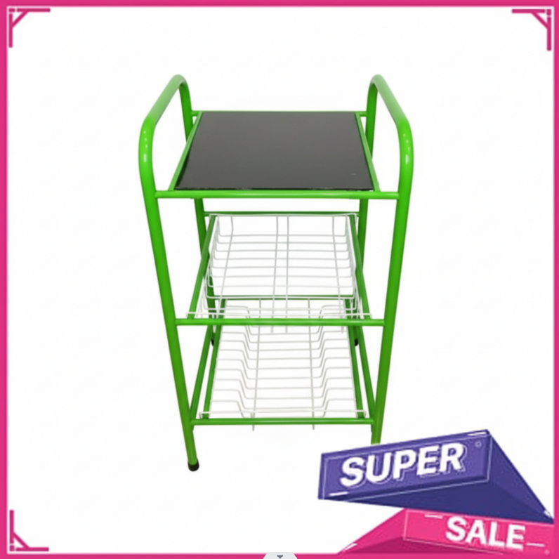 RAK MAGICOM /RAK GALON SUSUN 3/RAK DISPENSER SUSUN 3 Besi Gelas