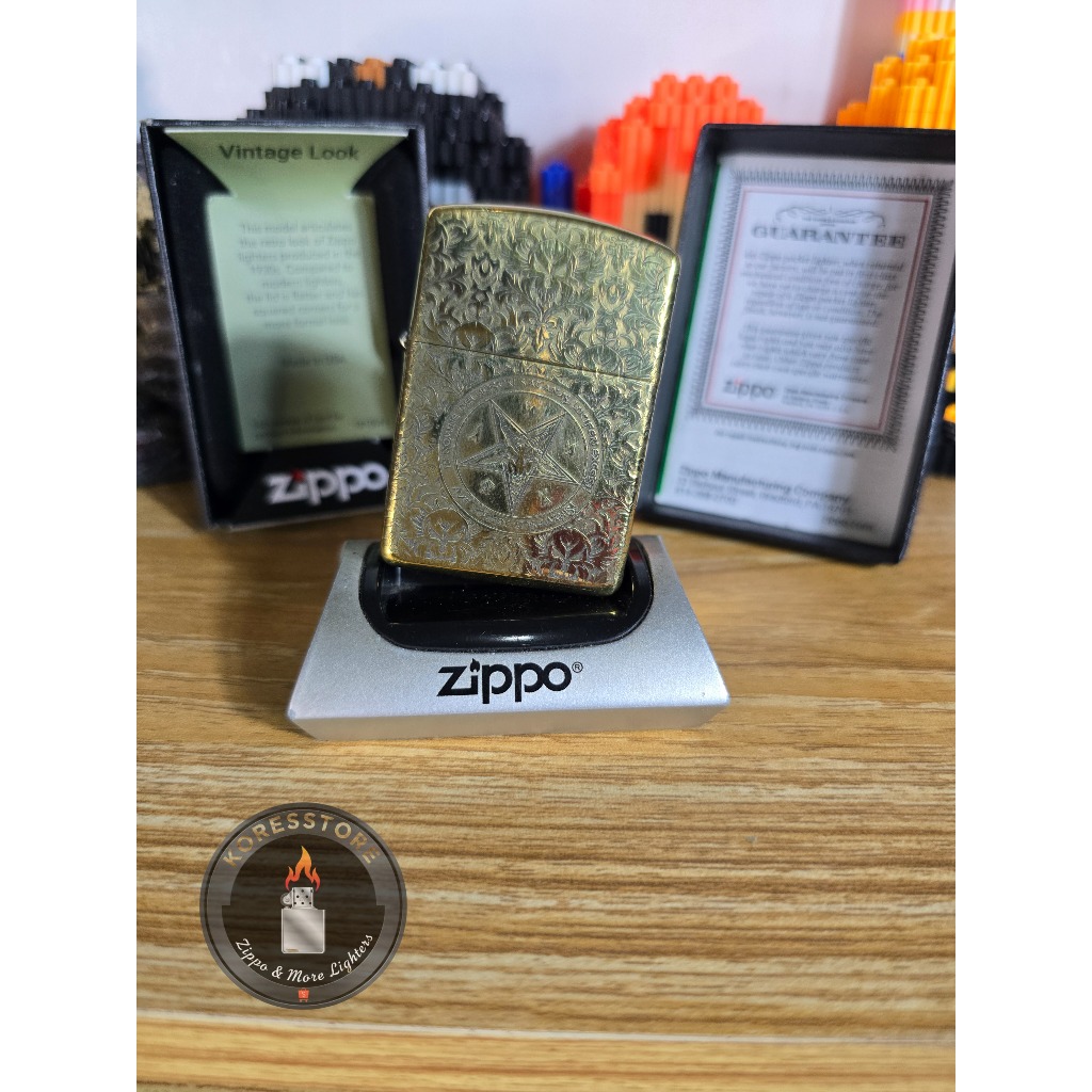 ZIPPO ARMOR CASE  BAPHOMET 5 SIDE ORIGINAL USA BRADFORD