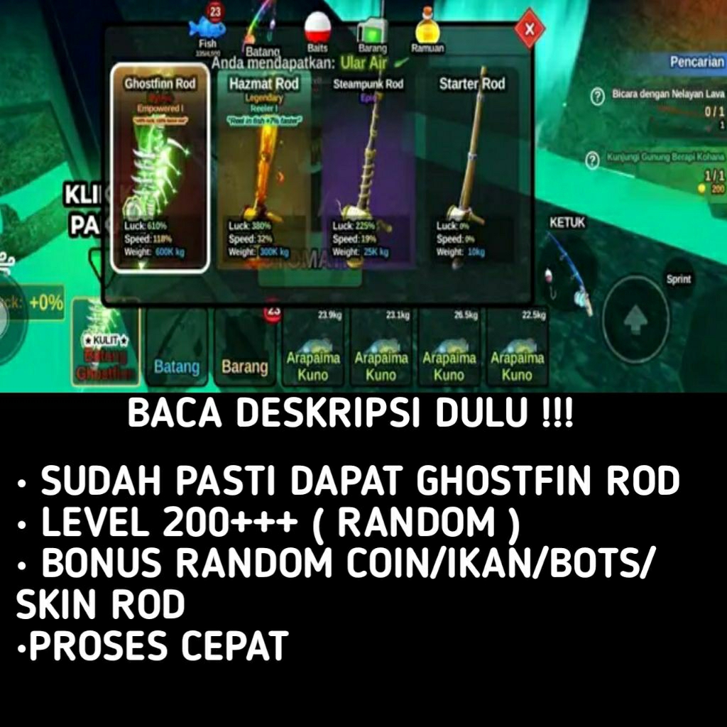 AKUN FISH IT - GHOSTFIN ROD