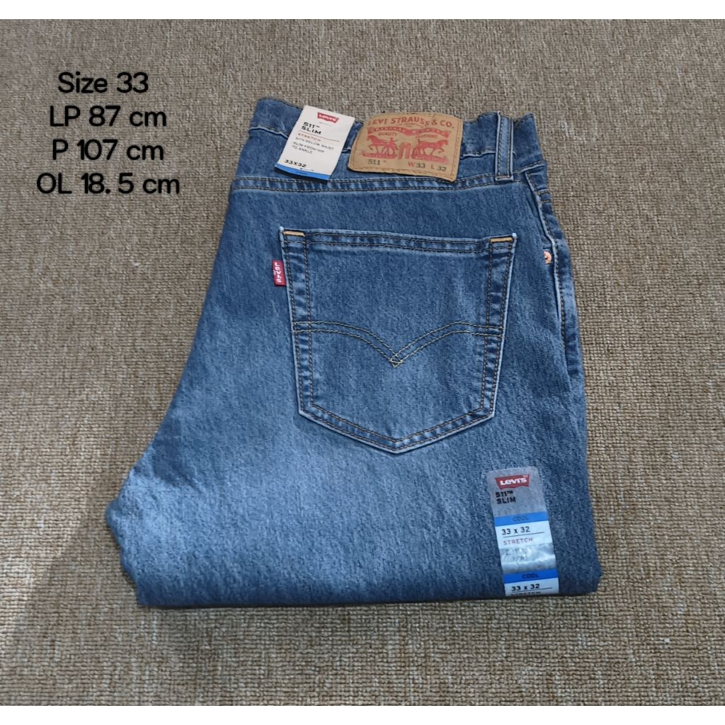 Jeans Pria Lev's 511 Cool Performance New Original Fit Size 33 ( 511-4910 )