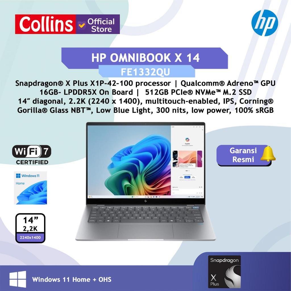 HP Omnibook X 14 Touchscreen Qualcomm Snapdragon X Plus RAM 16GB SSD 512GB W11+OHS 14.0 2.2K 2Y+2ADP