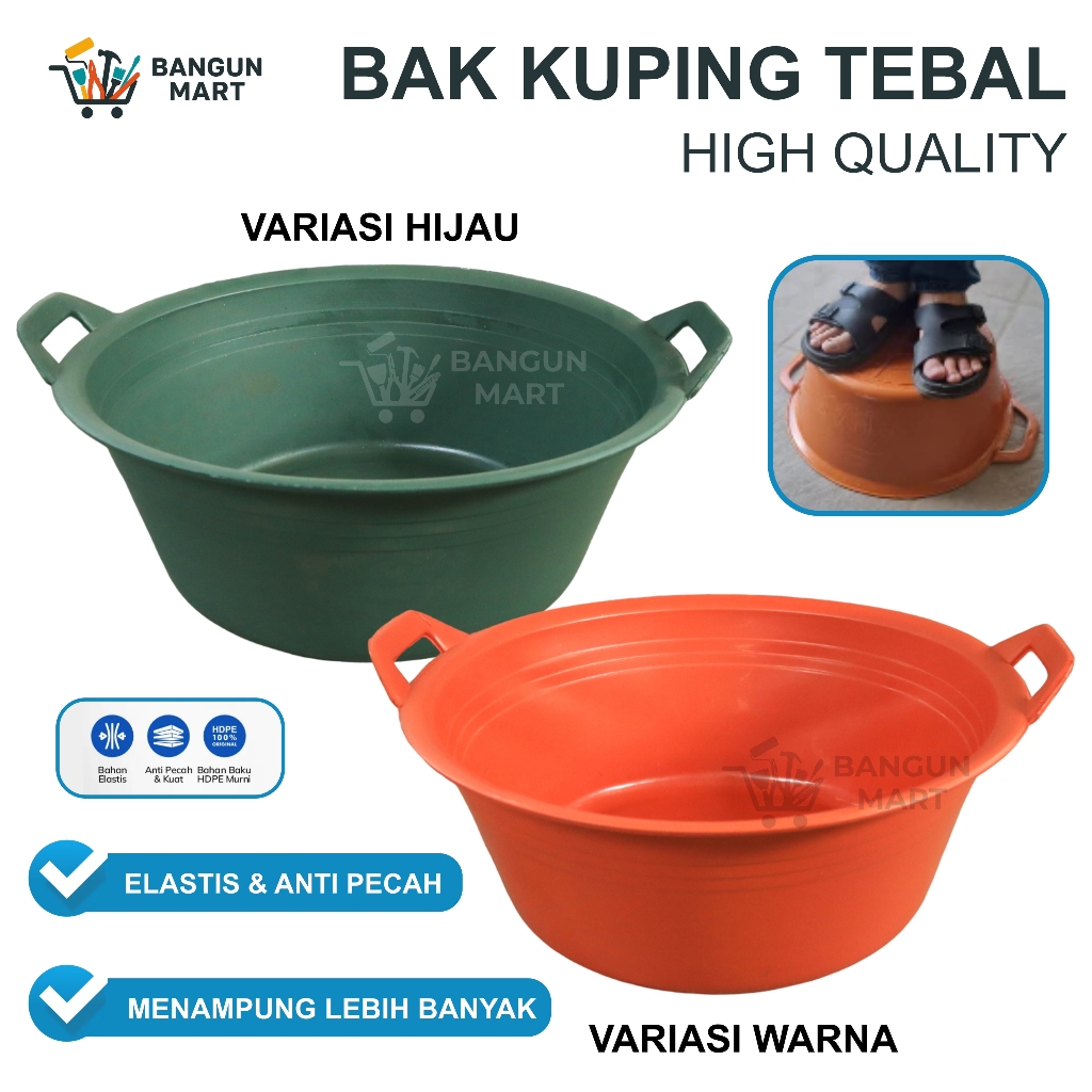 Bak / Basin Aduk IKA Hijau | Kuping | Baskom | Pakan Ternak / BAK KUPING - Baskom Air / Ember Cuci P