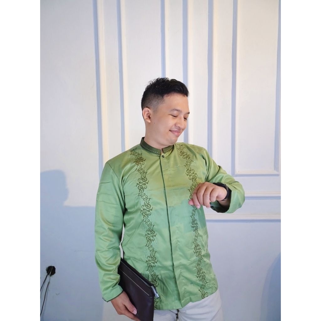 Kemeja taqwa Baju taqwa Baju Muslim Koko Baju Koko Pria Baju Koko Lengan Panjang Muslim Casual Trend