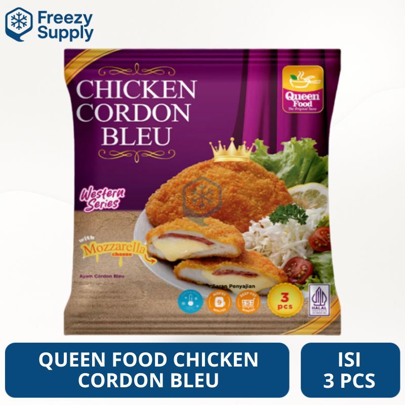 Queen Food Chicken Cordon Bleu 325 Gram Isi 3 Pcs - Freezy