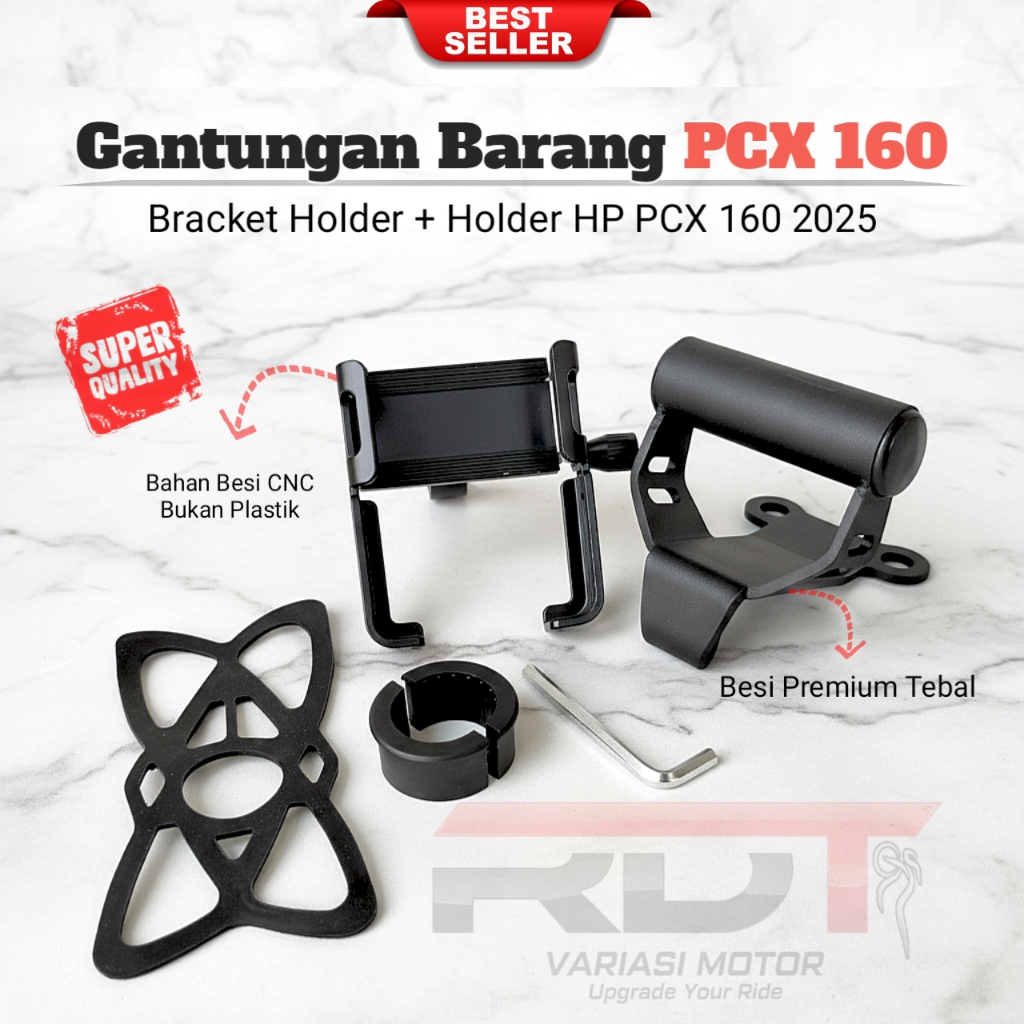 Bracket Holder + Holder HP PCX 160 2025 Abs Cbs Roadsync Gantungan Barang Pcx 160