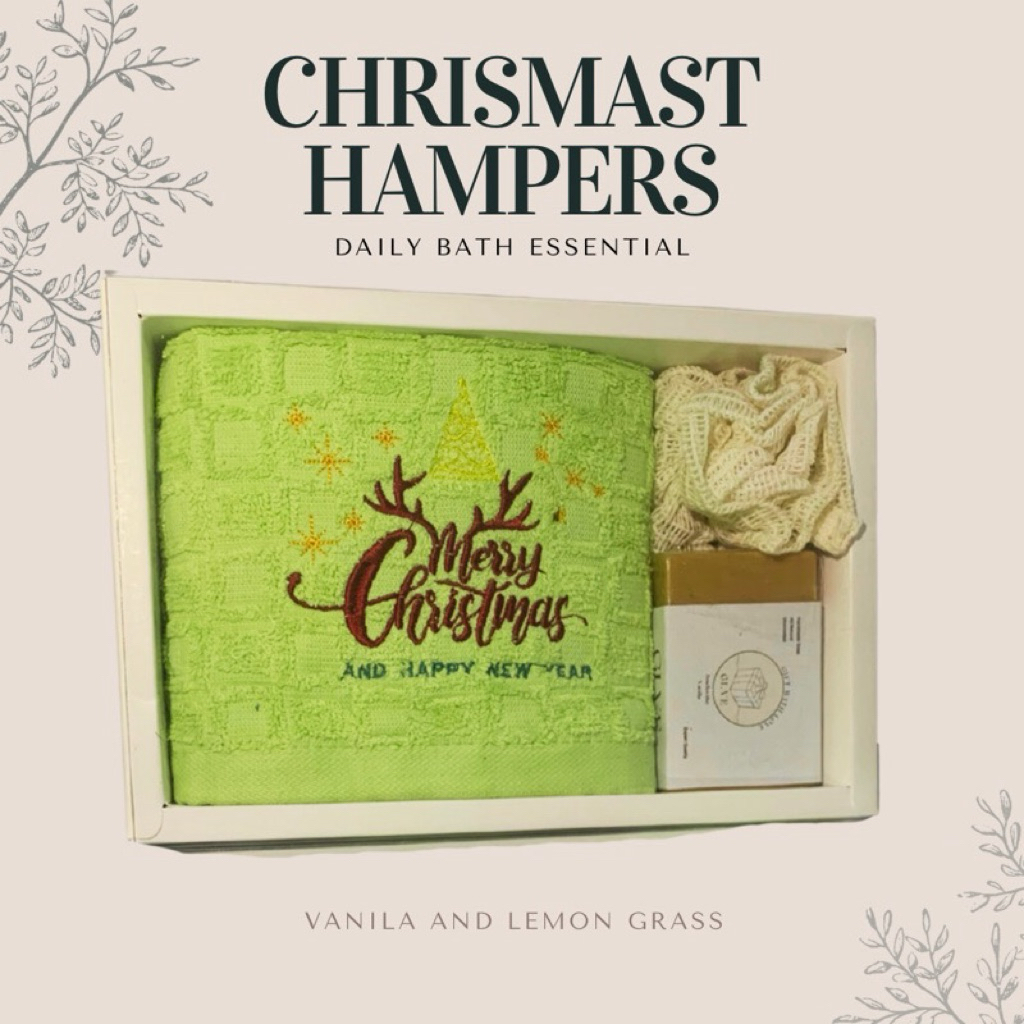 Hampers Handuk Bordir Natal Merry Chrismast Terry Palmer