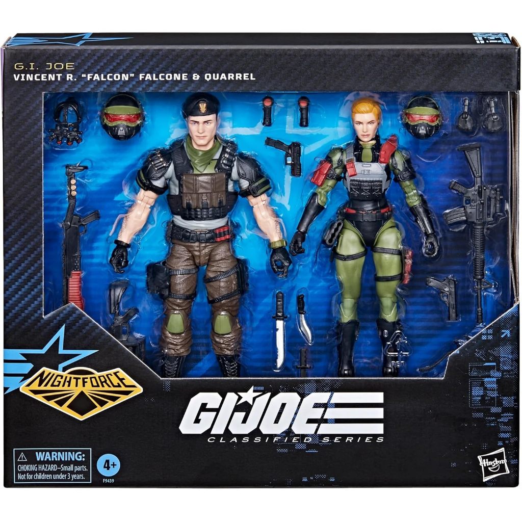 G.I. Joe Classified Series #138, Night Force Vincent R. Falcon Falcone & Quarrel, 6 Inch Action Figu