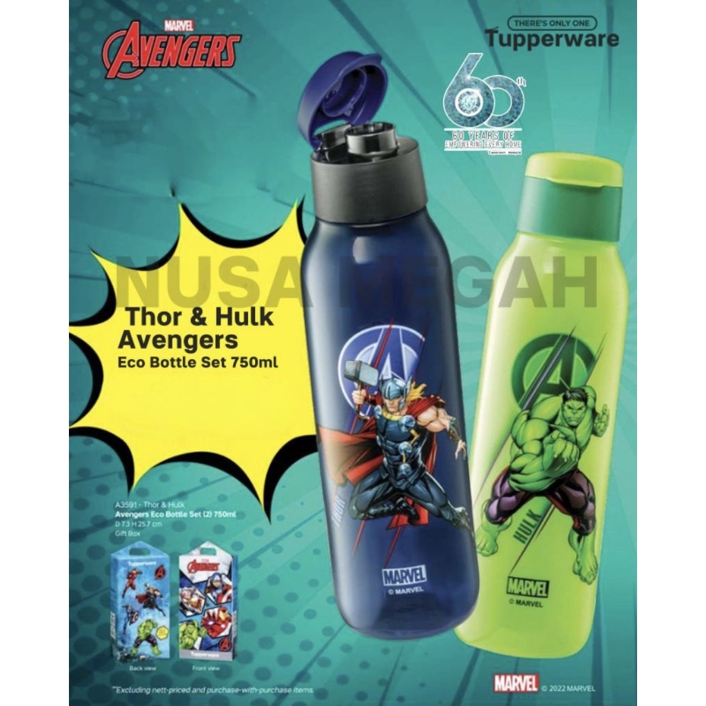 Eco Bottle Thor & Hulk Avanger Tupperware Malaysia (1pc)