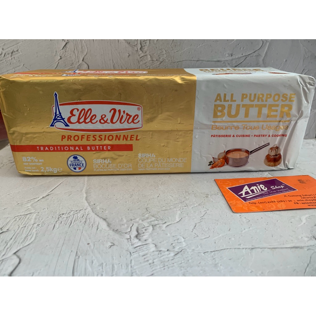 Unsalted butter elle & vire 2kg, all purpose butter