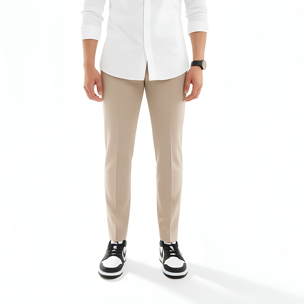 RECLOUD - Celana Pria Formal Bahan Cream Slimfit