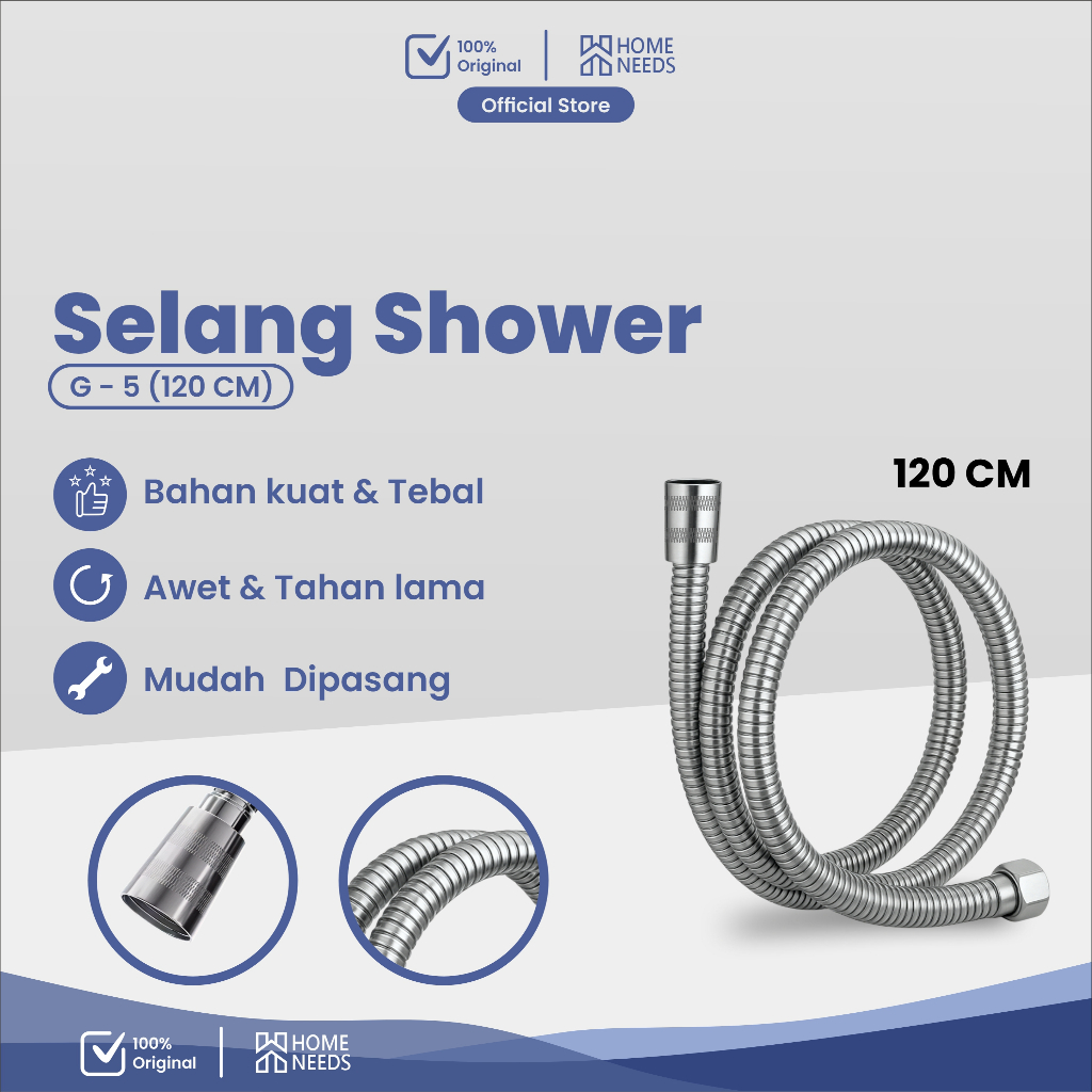 Homeneeds Flexible Hose Selang Fleksibel Selang Shower 120cm G-5