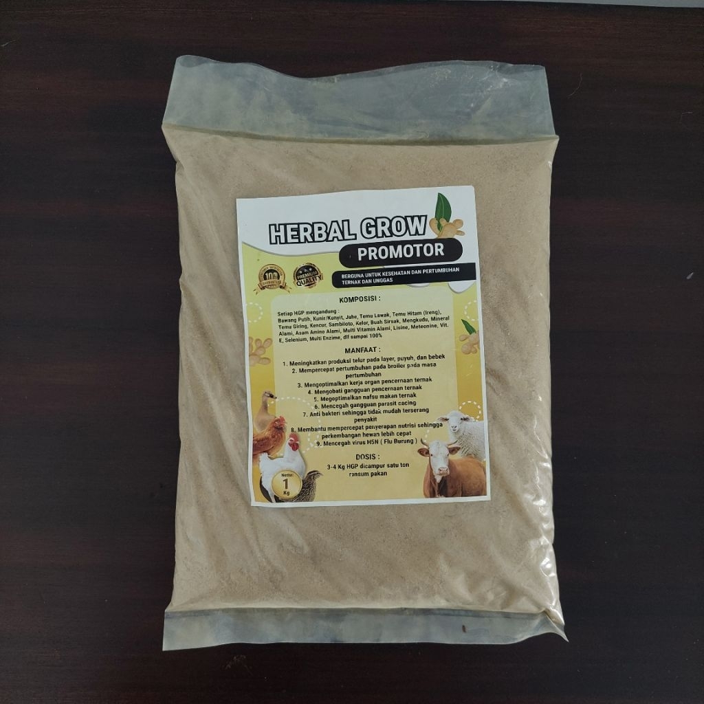 HERBAL GROW PROMOTOR HGP 1 KG/ JAMU TERNAK BERKWALITAS