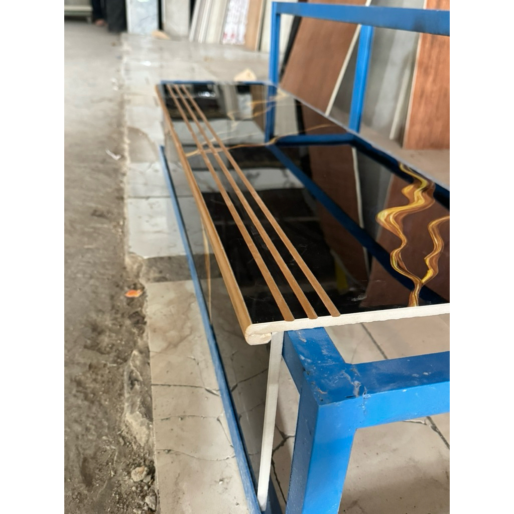 granit tangga dobel bevel motif naga emas costume ukuran 30x100 20x100