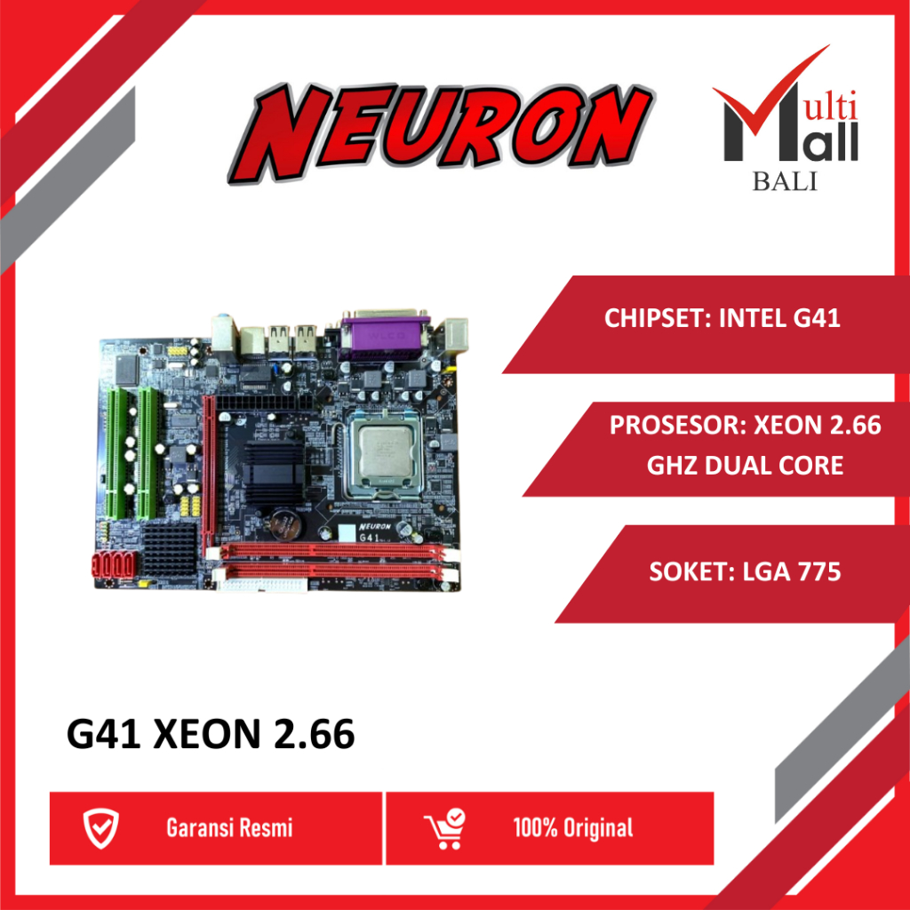 MOTHERBOARD NEURON G41 XEON 2.66 DUAL CORE+FAN+BOX