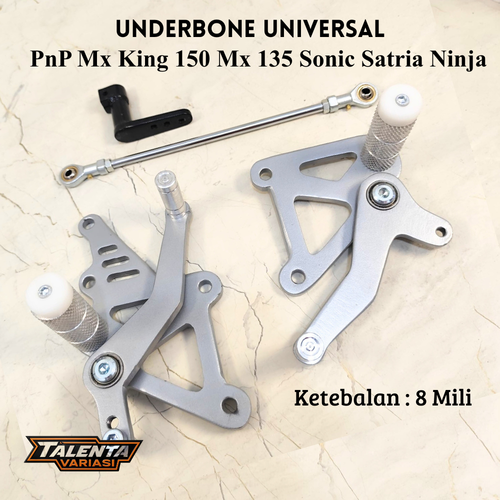 Footstep Depan Underbone RC3 CNC Universal Tanpa Breket – MX King, Satria FU, Sonic, Ninja 150, 125Z