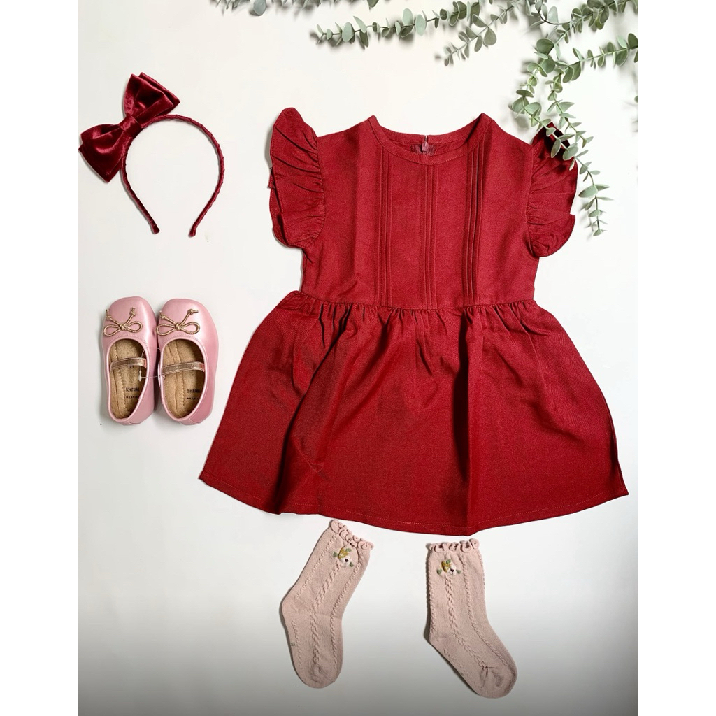 Makassar | Ruffle Red Dress Pink Dress | Dress Anak