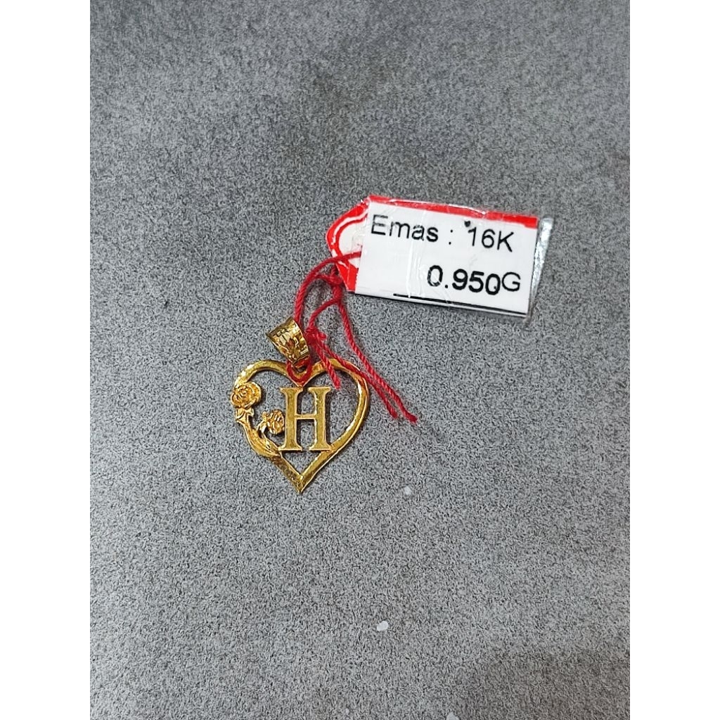 Liontin emas 70 huruf h mawar