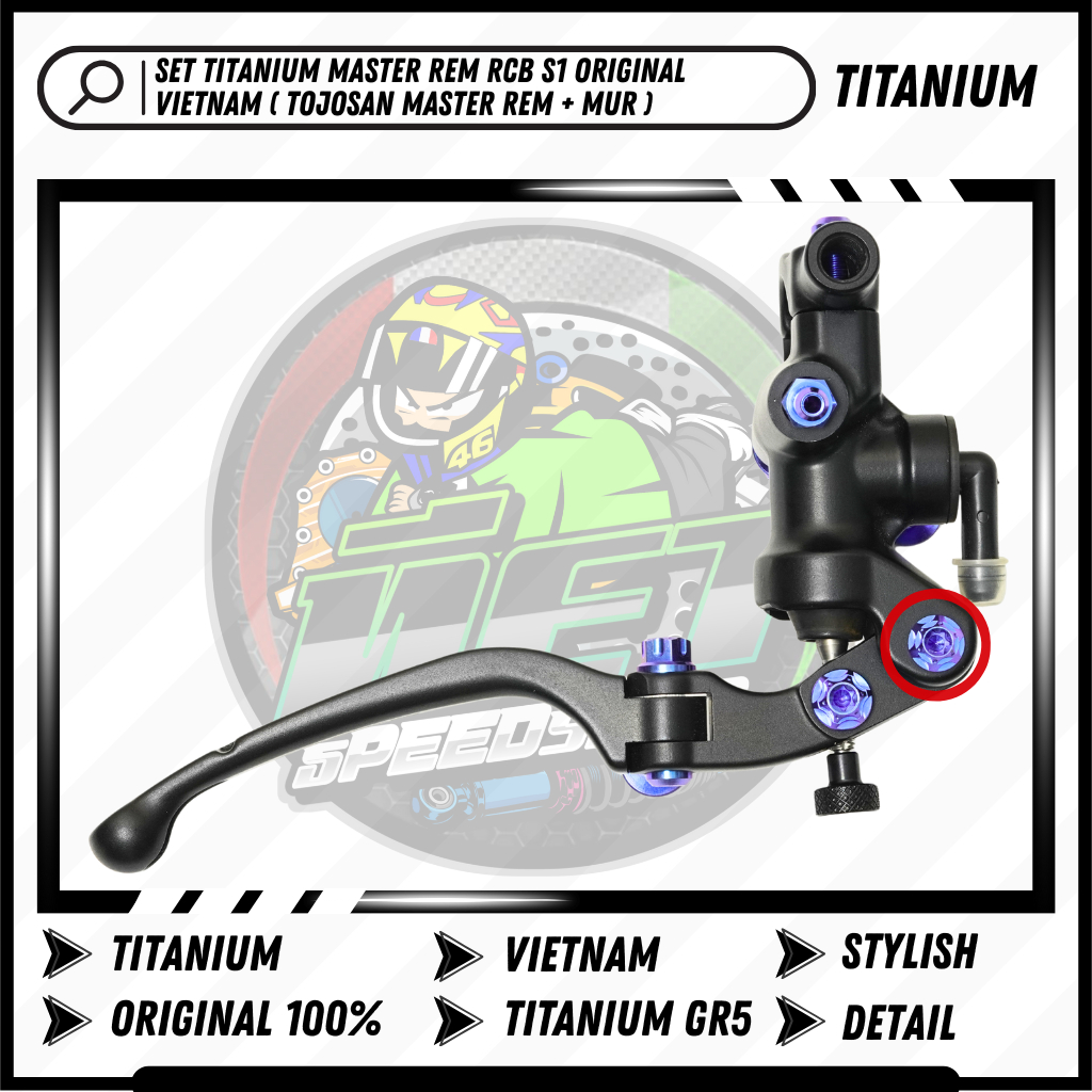 Baut Tojosan Titanium Master Rem RCB S1 Original Vietnam | Silver Brown Light Blue Gold Pink Maroon 