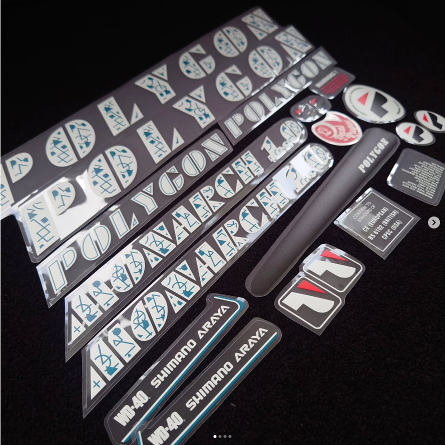 Decal Stiker Sepeda MTB Polygon Monarch 1.0 thn 90an Re-Pop Custom Replacement Decal