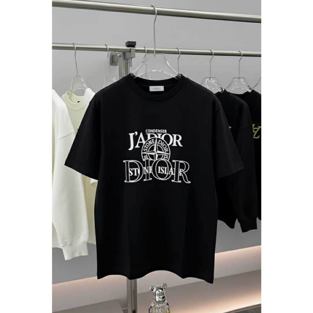 Kaos Premium Branded Pria Wanita | T-Shirt Import Kualitas Mewah Bahan Adem & Tebal - Dior Black