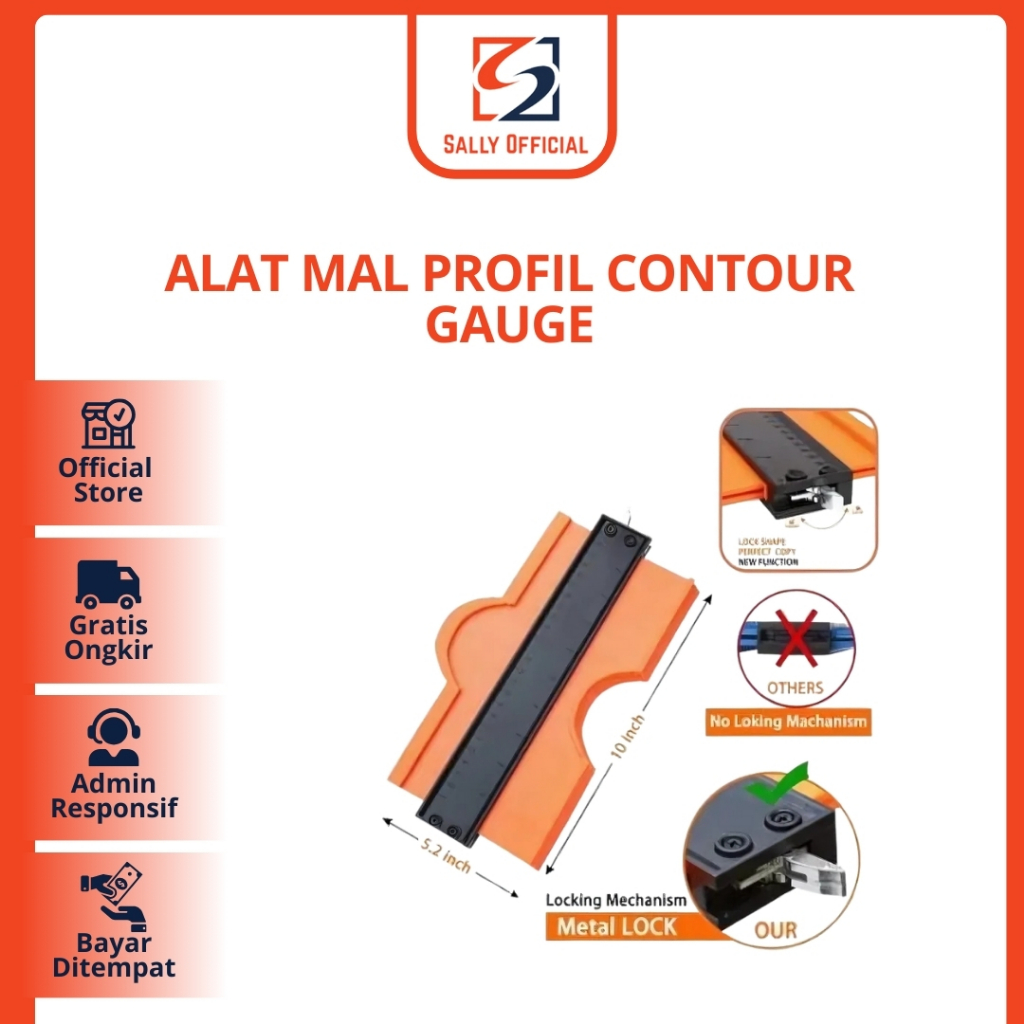Alat Mal Profil Contour Gauge Duplikator Copy Profil Gipsum Keramik Ukuran 10 inch 25 cm Alat Markin