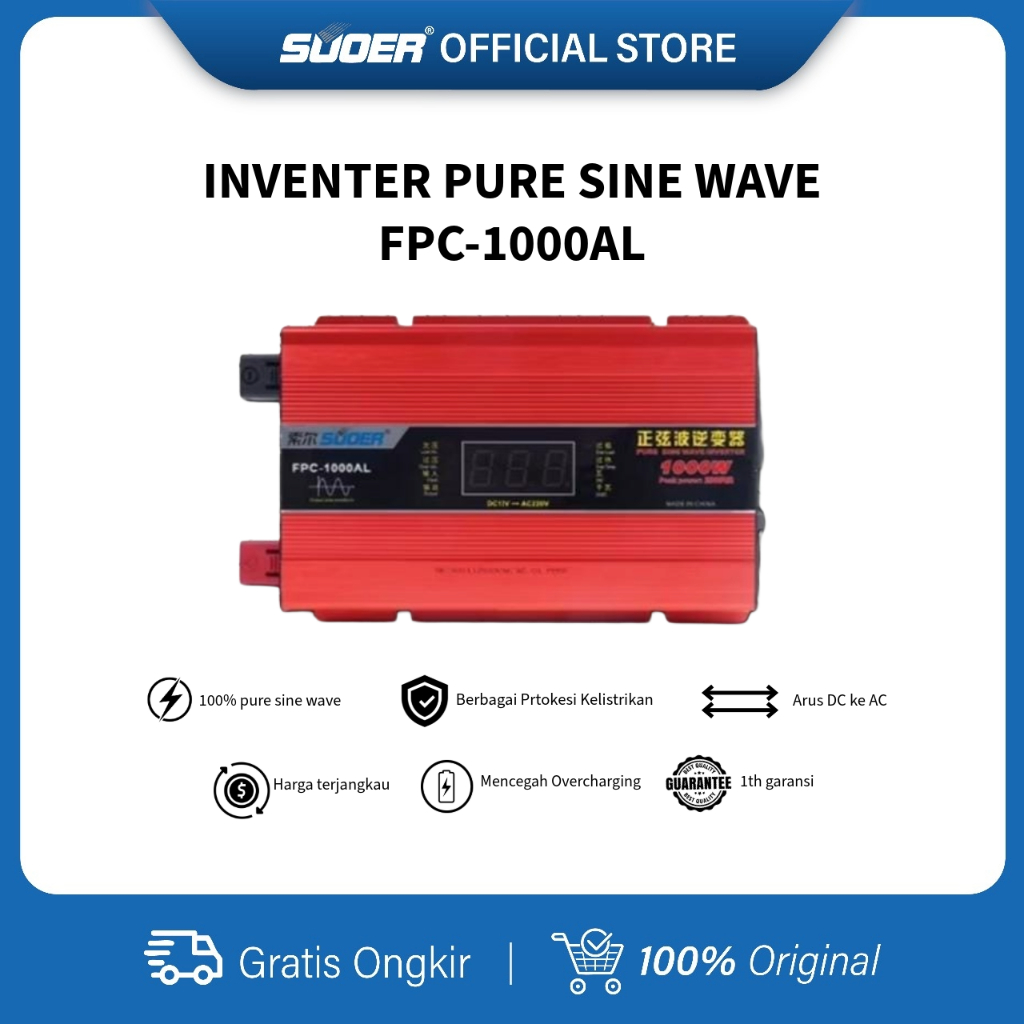 SUOER INVERTER FPC 1000 WATT PURE SINE WAVE