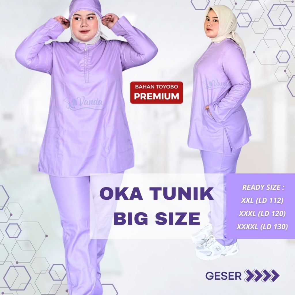 BAJU OKA TUNIK JUMBO/BAJU JAGA/BAJU PERAWAT/SERAGAM DOKTER/SCRUB MEDIS JUMBO