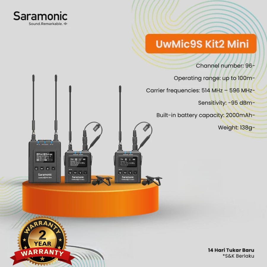 Saramonic UwMic9S Kit2 Mini UHF Wireless Microphone System