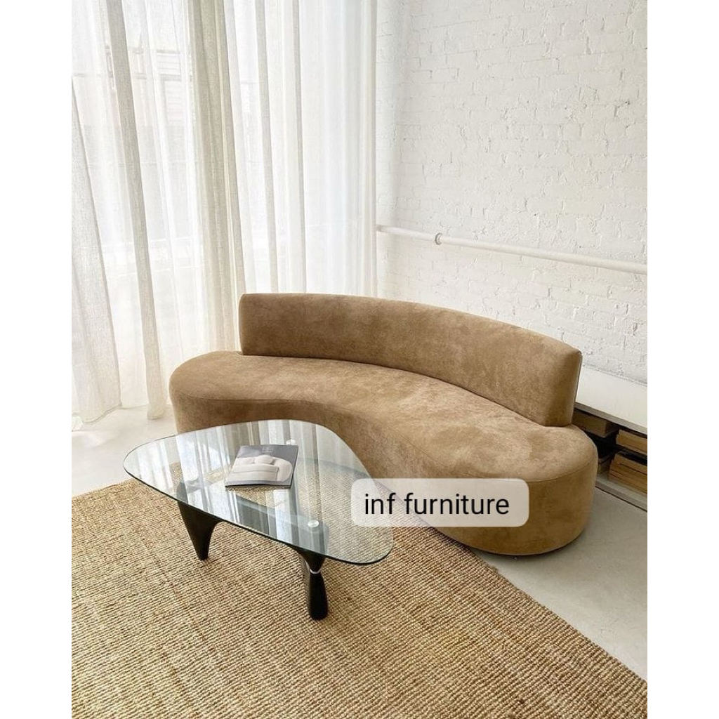 sofa lengkung cantik sofa pisang bludru premium