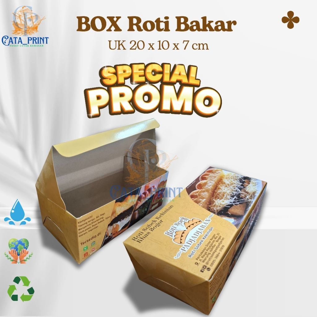 CataPrint | Box Roti Bakar 20 x 10 x 7 cm | Custom Desain | Box Ke | Box Roti