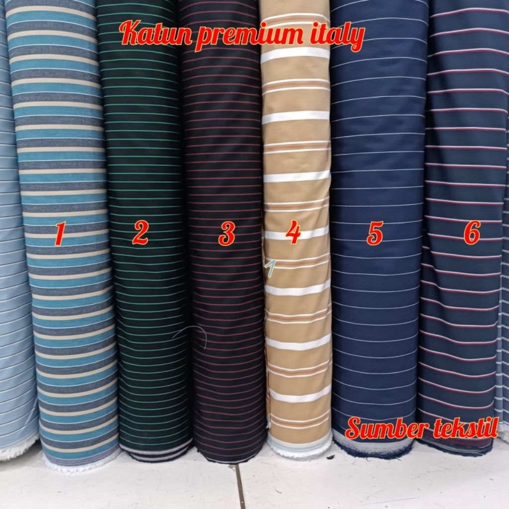 Kain katun import motif salur/garis- garis terbaru