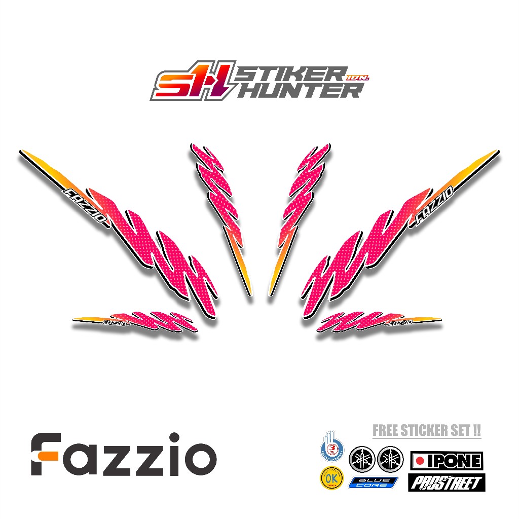 STRIPING STIKER FAZZIO / MOTIF LIS VINTAGE KALCER / STIKERHUNTER / YAMAHA FAZZIO / STRIPING MODIF