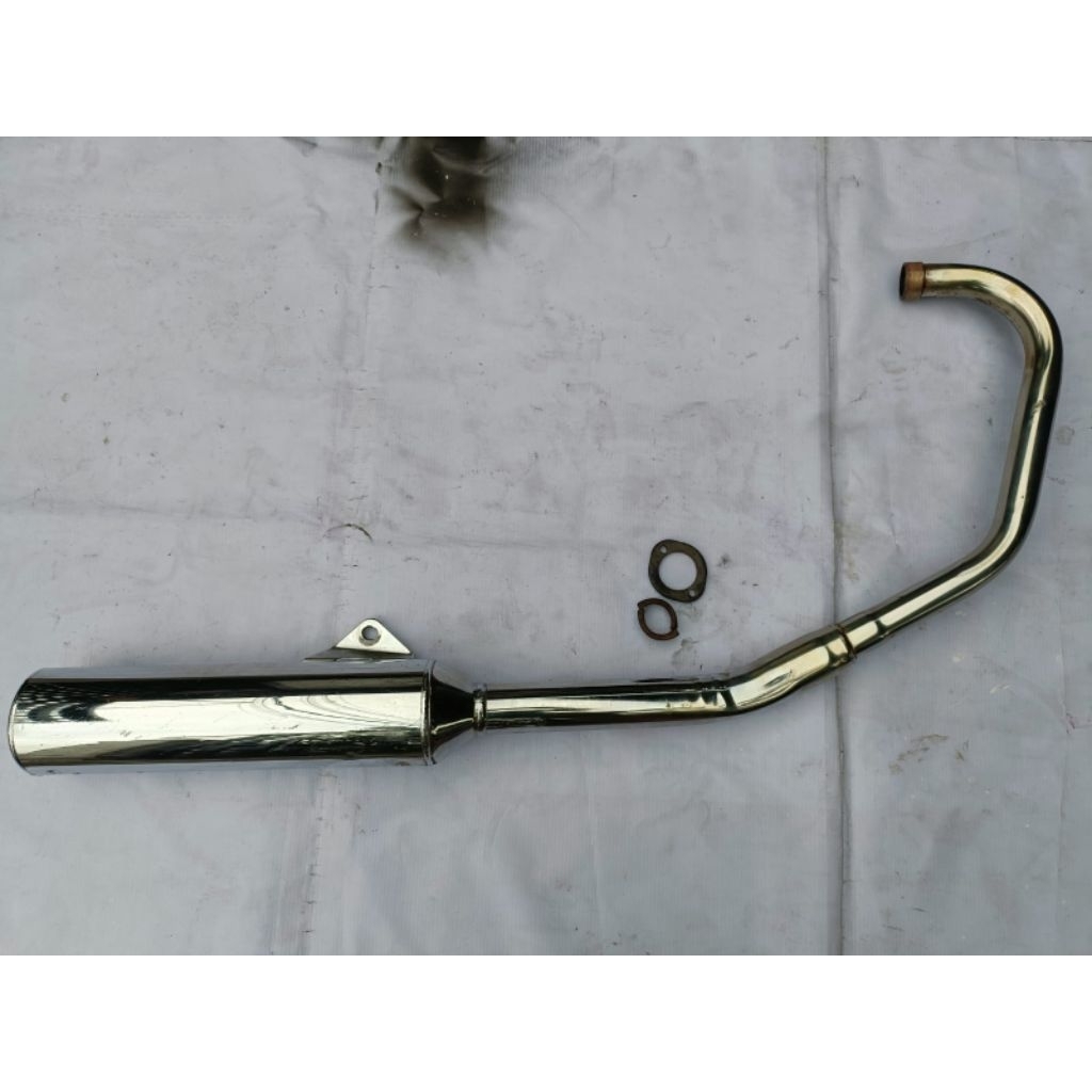 Knalpot exhaust honda tilam tilas tiger2000 tiger lawas tiger lama set klem kleman braket ring origi