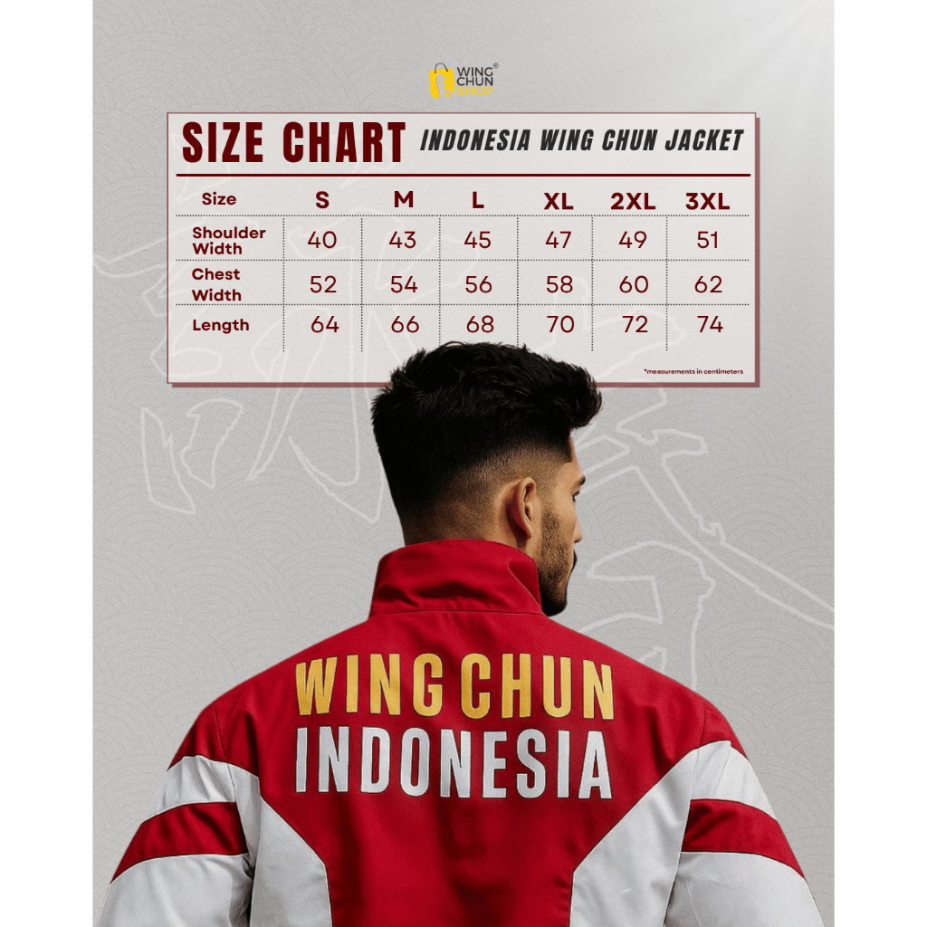 Jaket Atlet Wing Chun Indonesia Merah Putih Co