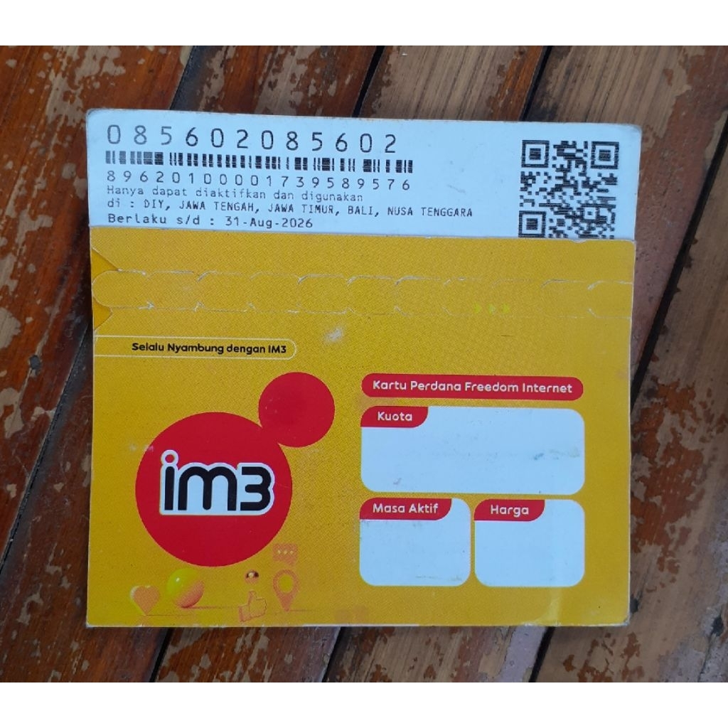 Kartu PERDANA  nomor CANTIK IM3 INDOSAT cantik.085602--085602