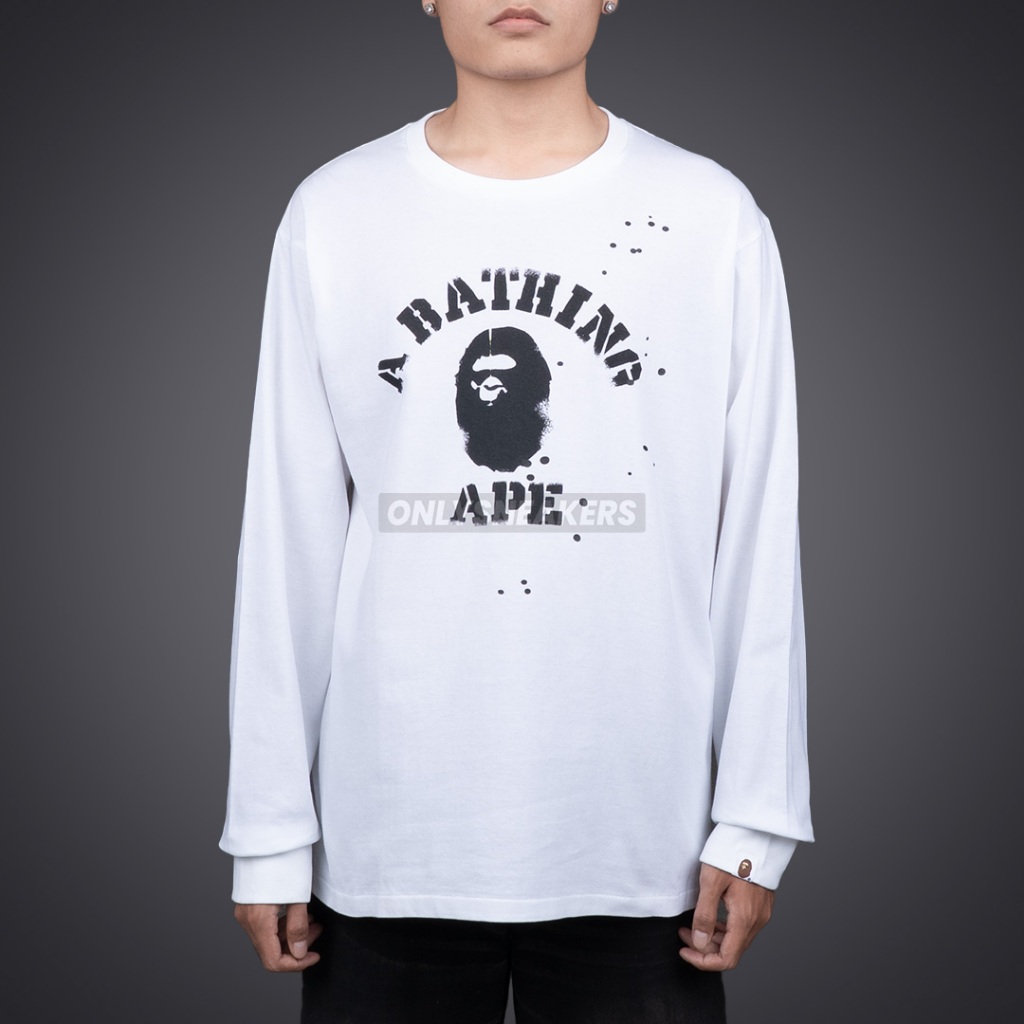 BAPE X JOSHUA VIDES COLLEGE WHITE LONG SLEEVE