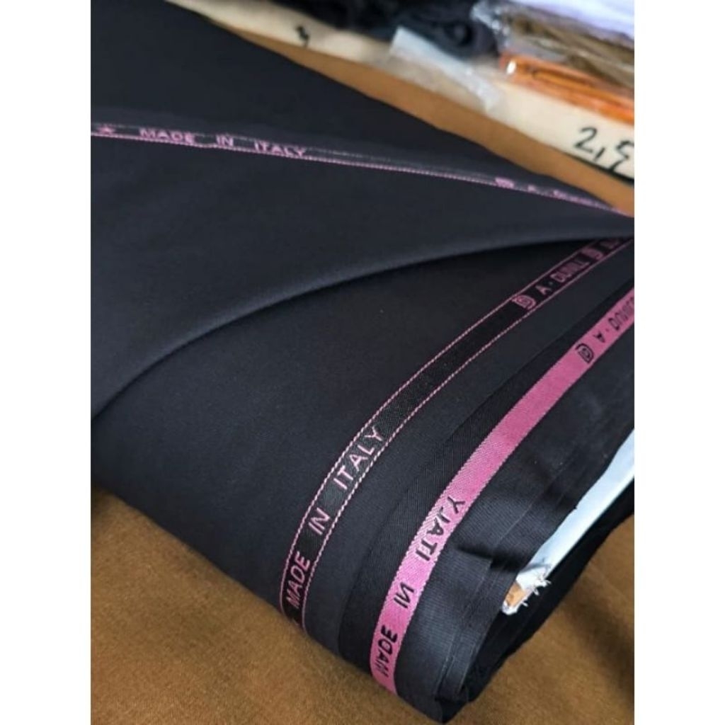Kain meteran warna hitam wool katun premium,Bahan kain untuk setelan seragam celana,jas,rok,balzer p