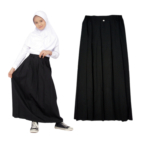 Rok Rempel Anak Perempuan Hitam Nagatex Panjang