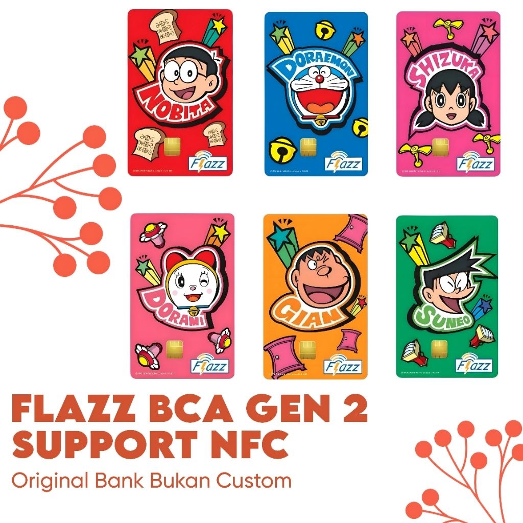 Kartu Flazz BCA GEN 2 Doraemon Colour/ BCA Flazz/ Flazz Gen 2/ BCA Flazz gen 2/ Flazz gen 3/ E-toll 